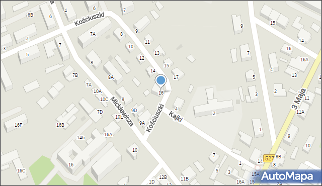 Morąg, Kościuszki Tadeusza, gen., 16, mapa Morąg