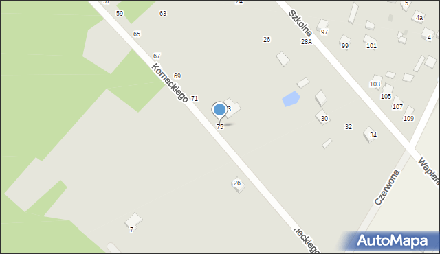 Morawica, Korneckiego Stanisława, ks., 75, mapa Morawica