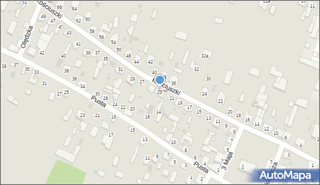 Mordy, Kościuszki Tadeusza, gen., 23, mapa Mordy