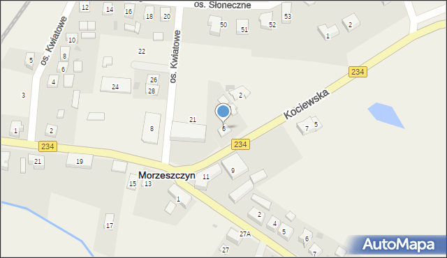 Morzeszczyn, Kociewska, 6, mapa Morzeszczyn
