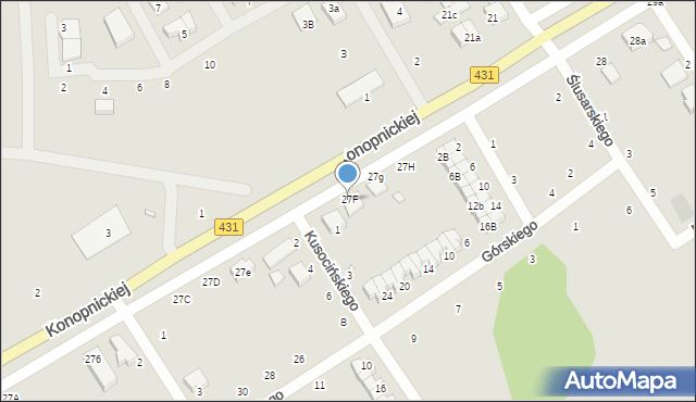 Mosina, Konopnickiej Marii, 27F, mapa Mosina