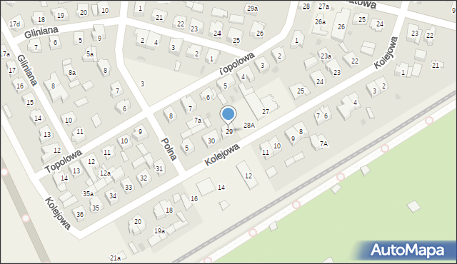 Mosty, Kolejowa, 29, mapa Mosty