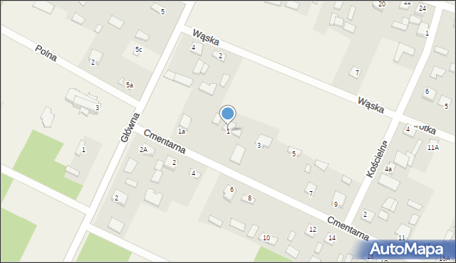 Motkowice, Kościelna, 1, mapa Motkowice