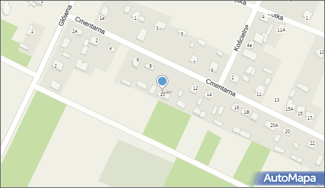 Motkowice, Kościelna, 10, mapa Motkowice