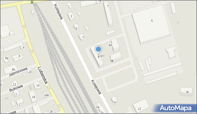 Mrągowo, Kolejowa, 9, mapa Mrągowo