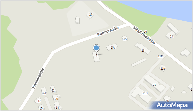 Mrągowo, Kormoranów, 2, mapa Mrągowo