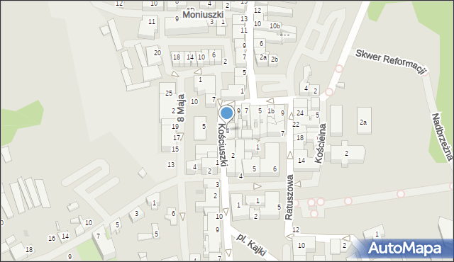 Mrągowo, Kościuszki Tadeusza, gen., 4, mapa Mrągowo