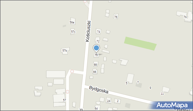 Mrocza, Kościuszki Tadeusza, gen., 70, mapa Mrocza