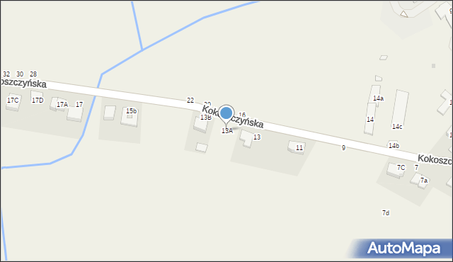 Mrowino, Kokoszczyńska, 13A, mapa Mrowino