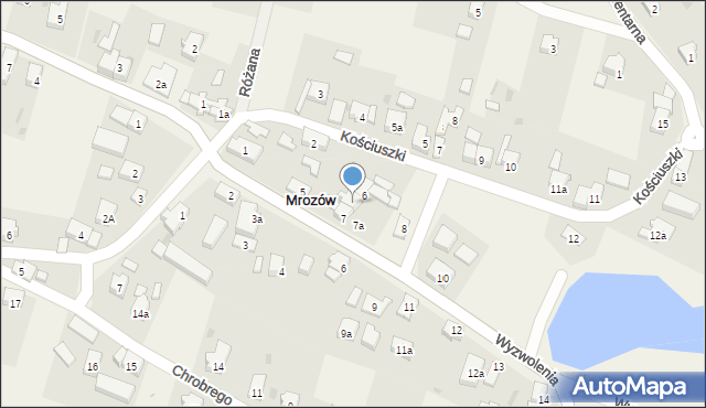 Mrozów, Kościuszki Tadeusza, gen., 6/1, mapa Mrozów