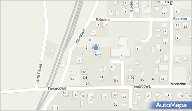 Mrzezino, Kolejowa, 2b, mapa Mrzezino