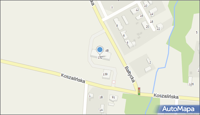 Mścice, Koszalińska, 132, mapa Mścice