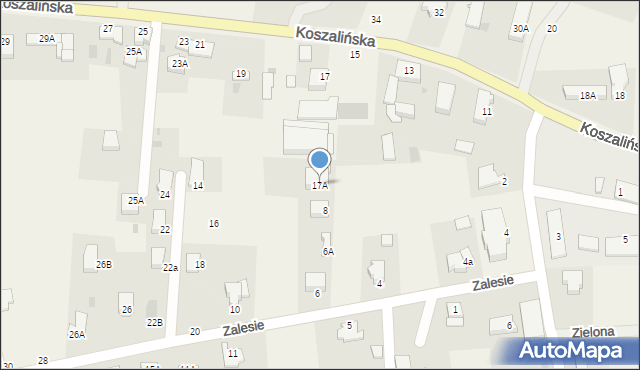 Mścice, Koszalińska, 17A, mapa Mścice