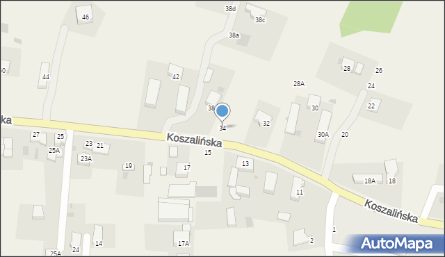 Mścice, Koszalińska, 34, mapa Mścice