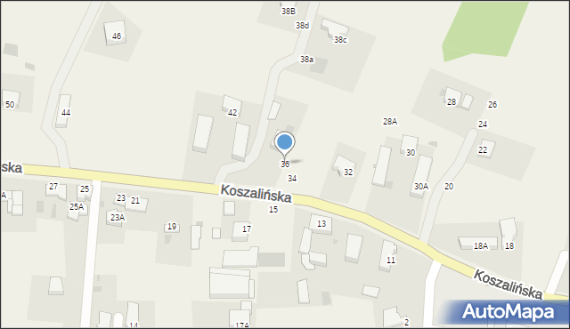 Mścice, Koszalińska, 36, mapa Mścice