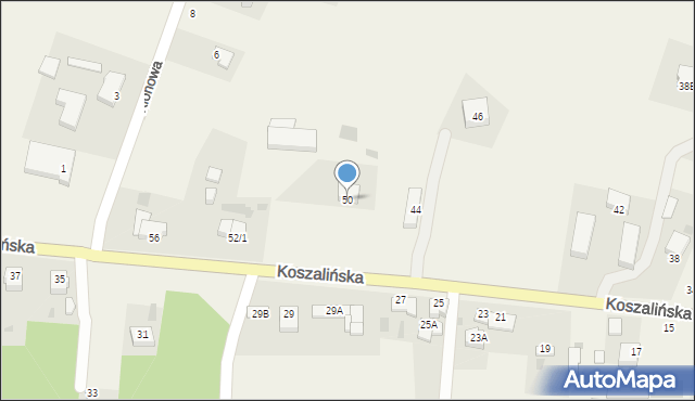 Mścice, Koszalińska, 50, mapa Mścice