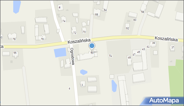 Mścice, Koszalińska, 53, mapa Mścice