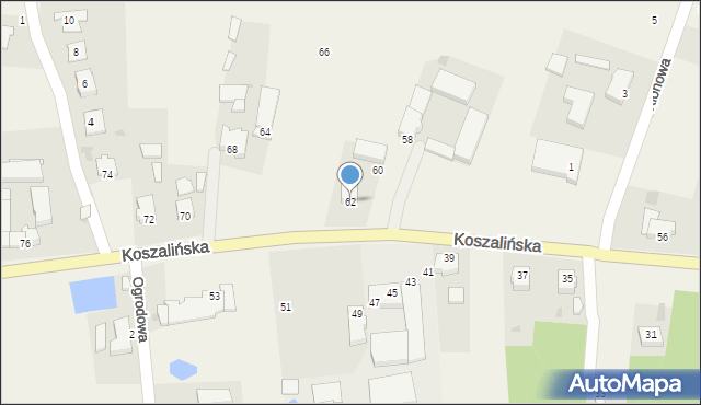 Mścice, Koszalińska, 62, mapa Mścice