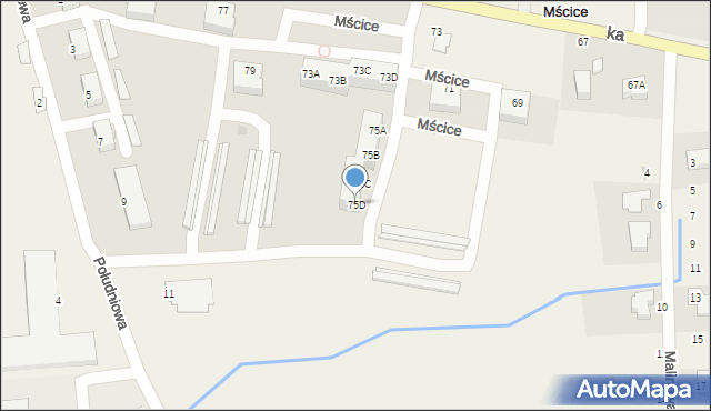 Mścice, Koszalińska, 75D, mapa Mścice