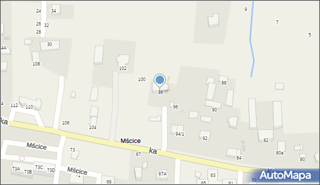 Mścice, Koszalińska, 98, mapa Mścice