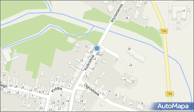 Mstów, Kościelna, 16, mapa Mstów