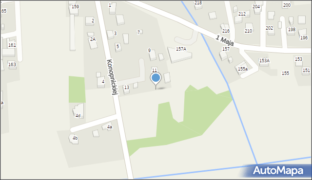 Mszana, Konopnickiej Marii, 11a, mapa Mszana