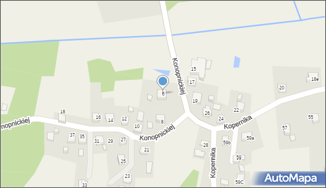 Mszana, Konopnickiej Marii, 6, mapa Mszana