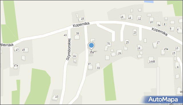Mszana, Kopernika Mikołaja, 35a, mapa Mszana