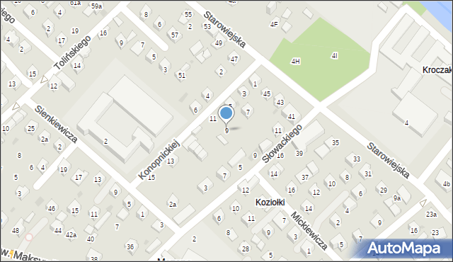 Mszana Dolna, Konopnickiej Marii, 9, mapa Mszana Dolna