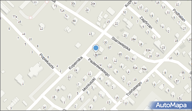 Mszana Dolna, Kopernika Mikołaja, 26, mapa Mszana Dolna