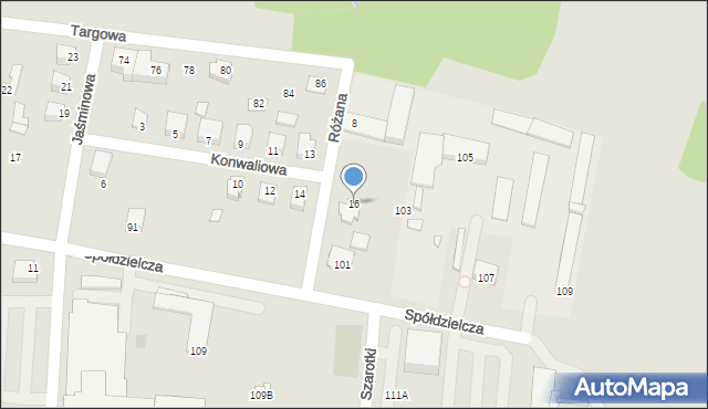 Mszczonów, Konwaliowa, 16, mapa Mszczonów