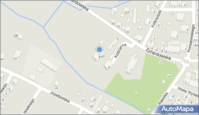 Mszczonów, Kościelna, 6, mapa Mszczonów