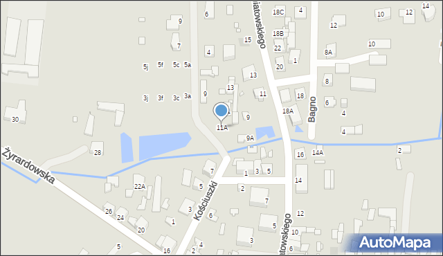 Mszczonów, Kościuszki Tadeusza, gen., 11A, mapa Mszczonów