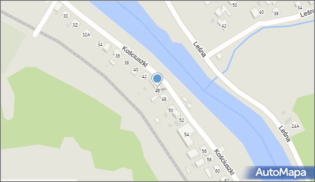 Muszyna, Kościuszki Tadeusza, gen., 46, mapa Muszyna