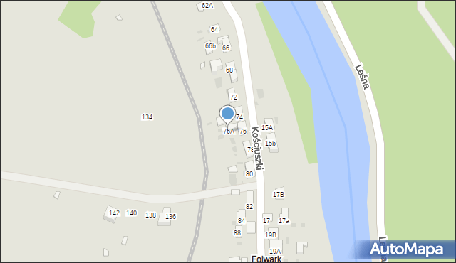 Muszyna, Kościuszki Tadeusza, gen., 76A, mapa Muszyna