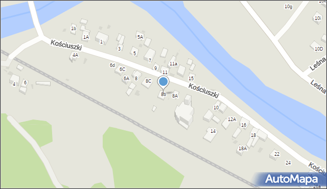 Muszyna, Kościuszki Tadeusza, gen., 8b, mapa Muszyna