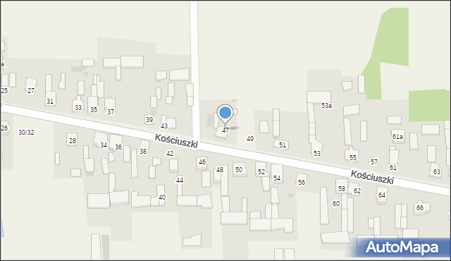 Mykanów, Kościuszki Tadeusza, gen., 47, mapa Mykanów