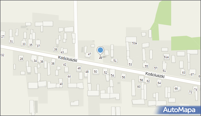 Mykanów, Kościuszki Tadeusza, gen., 49, mapa Mykanów