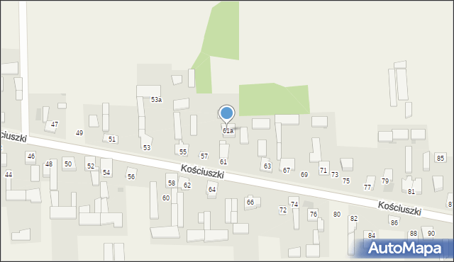 Mykanów, Kościuszki Tadeusza, gen., 61a, mapa Mykanów
