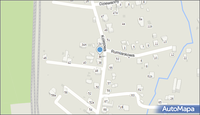 Mysłowice, Kolejowa, 36, mapa Mysłowice