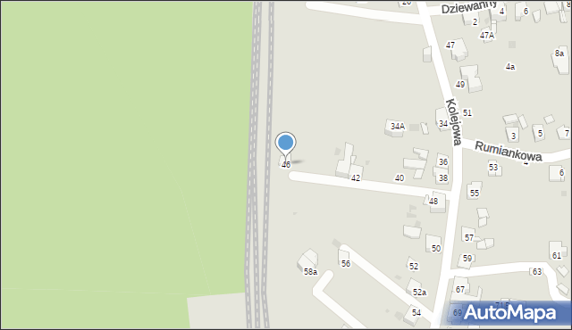 Mysłowice, Kolejowa, 46, mapa Mysłowice