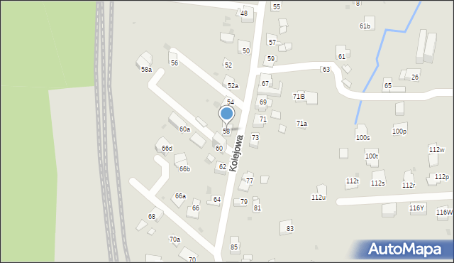 Mysłowice, Kolejowa, 58, mapa Mysłowice