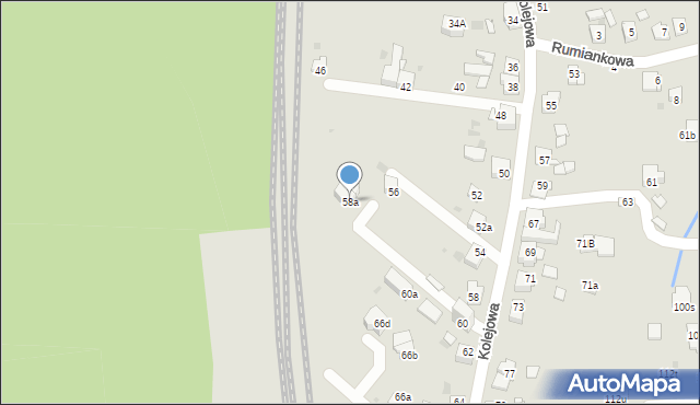 Mysłowice, Kolejowa, 58a, mapa Mysłowice