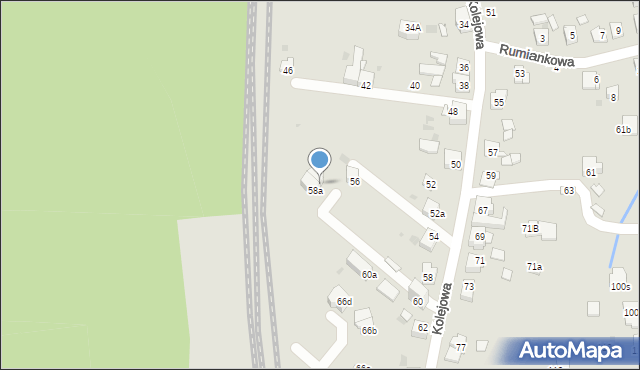 Mysłowice, Kolejowa, 58b, mapa Mysłowice