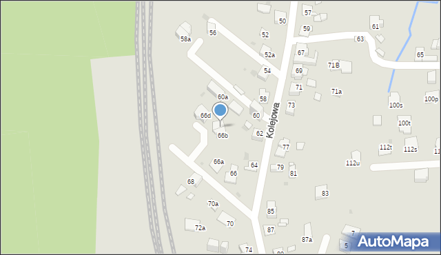 Mysłowice, Kolejowa, 66c, mapa Mysłowice