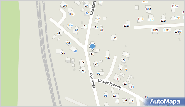 Mysłowice, Kolejowa, 87, mapa Mysłowice