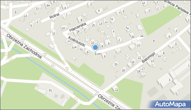 Mysłowice, Kościuszki Tadeusza, gen., 7, mapa Mysłowice
