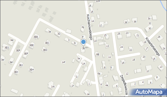 Mysłowice, Kochanowskiego Jana, 3b, mapa Mysłowice