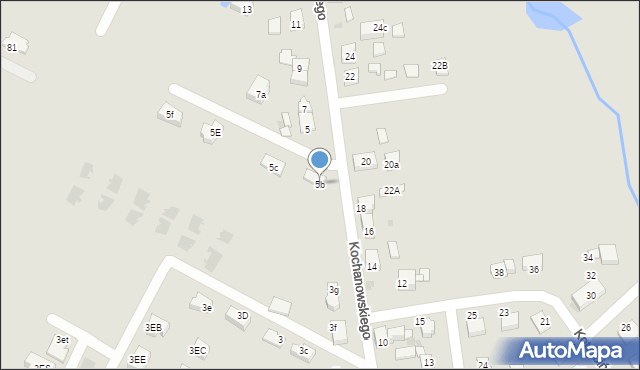 Mysłowice, Kochanowskiego Jana, 5b, mapa Mysłowice