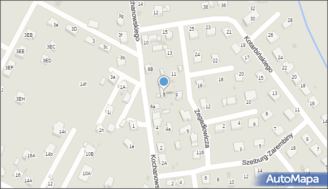 Mysłowice, Kochanowskiego Jana, 8, mapa Mysłowice